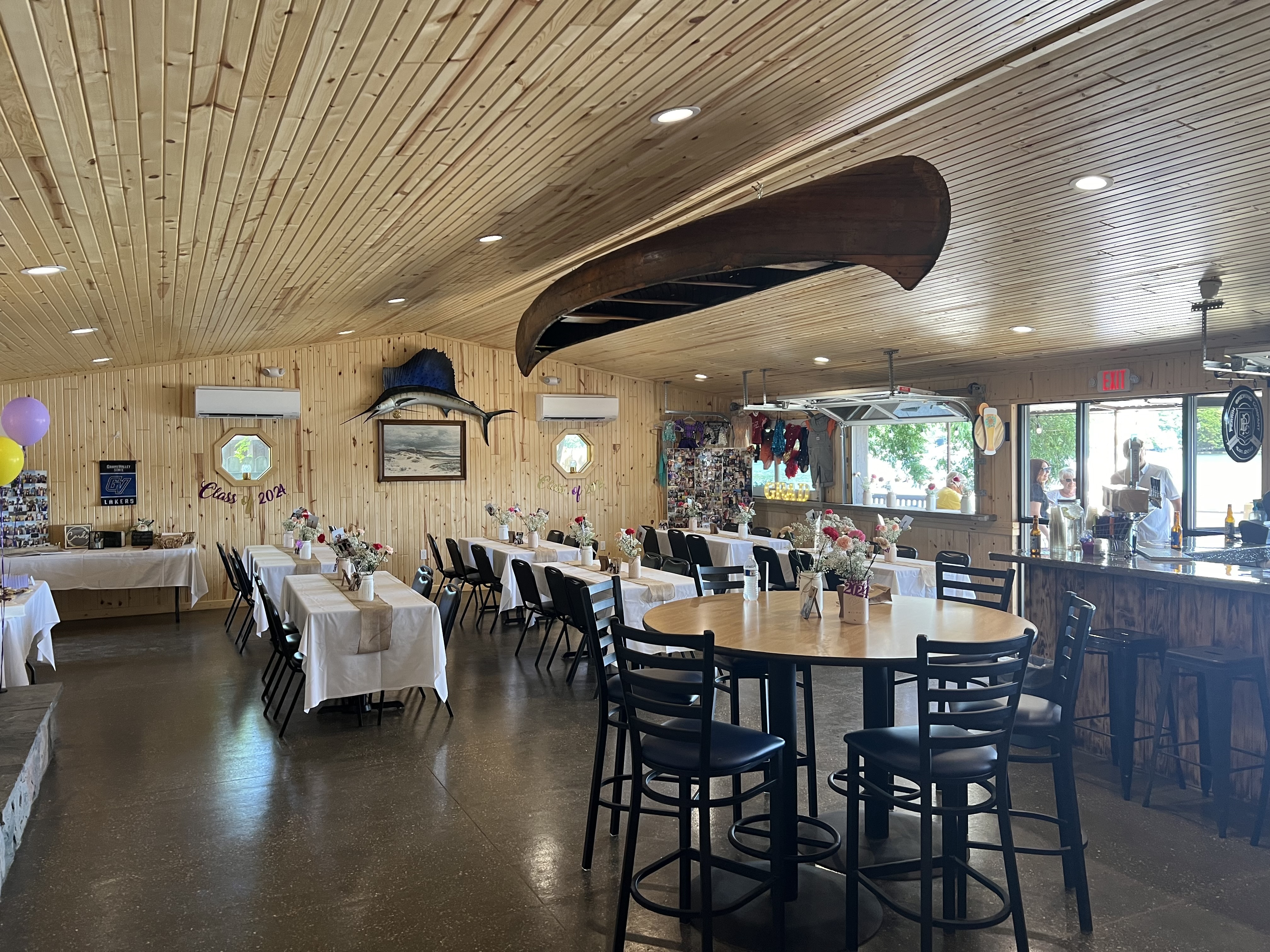 Plenty of room for all of your event hosting needs in our private event room at Turk Lake Bar!