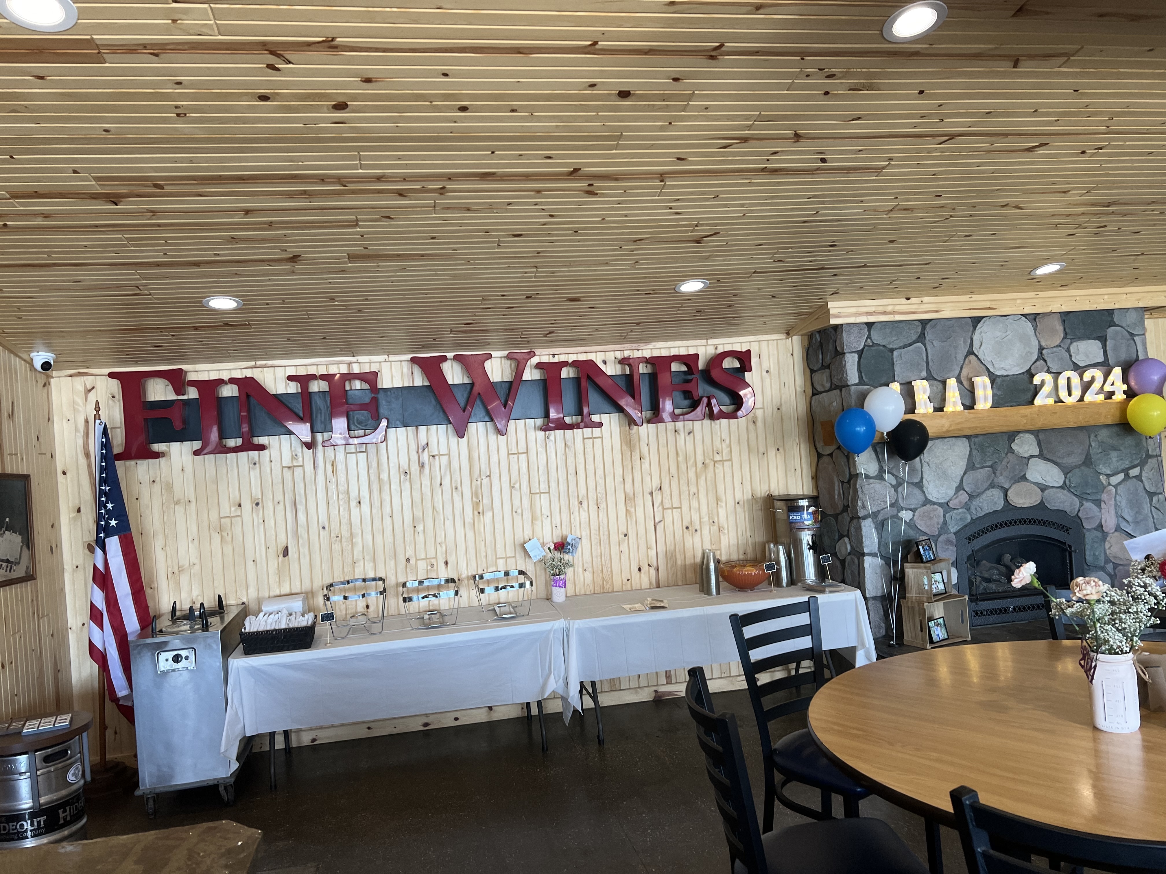 Plenty of space for your catered buffet provided by the talented cooks at Turk Lake Bar!